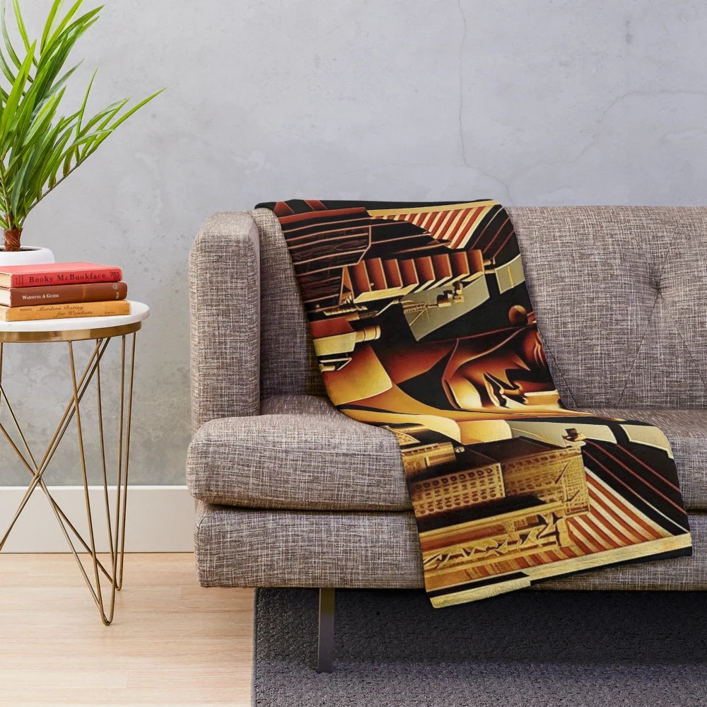 Futuristic plush blanket with cinematic lighting and game design