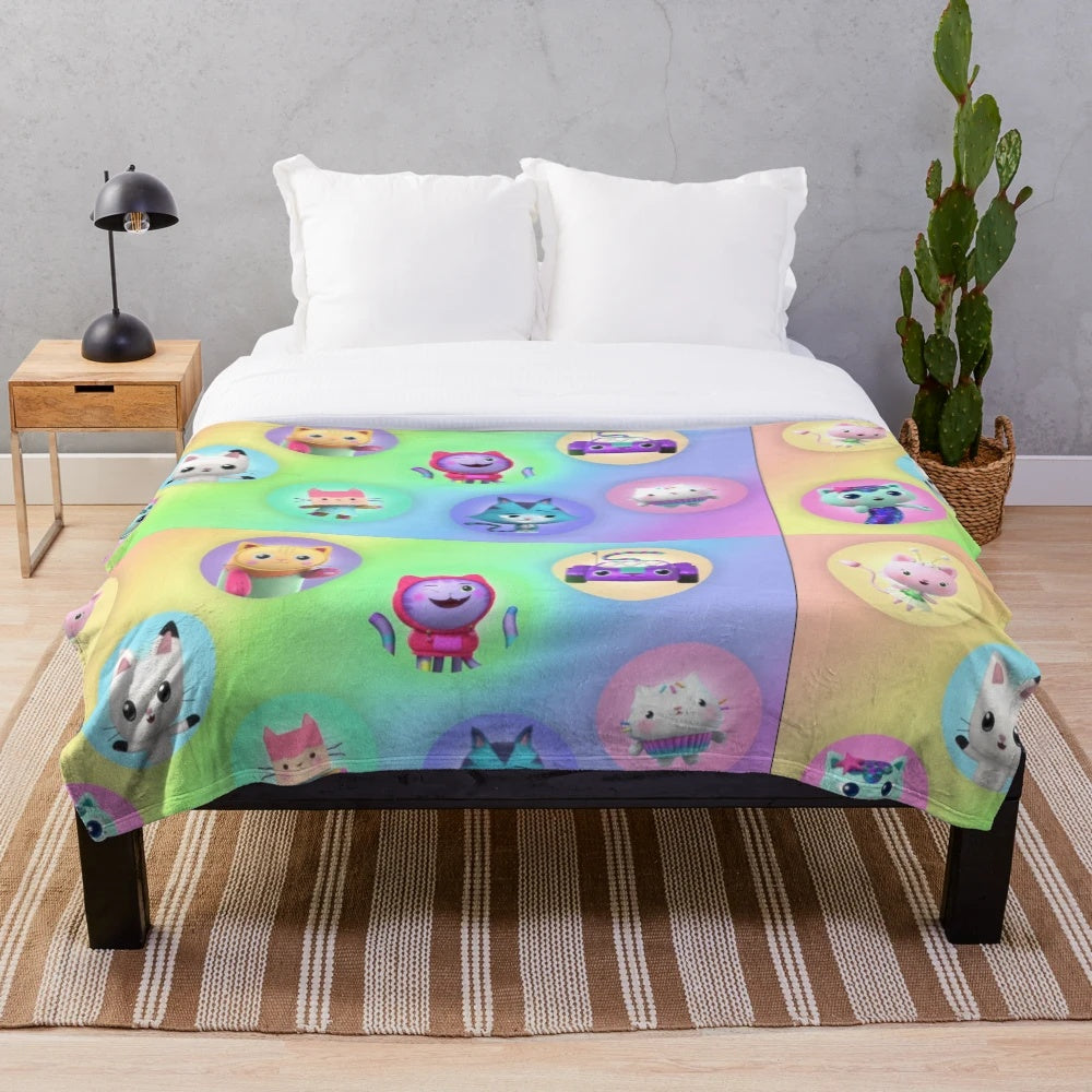 Gabby's Dollhouse Cats Plush Blanket