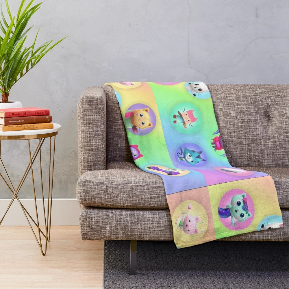Gabby's Dollhouse Cats Plush Blanket