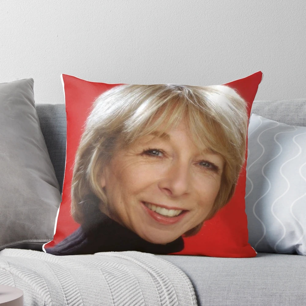 Decorative throw pillow featuring the iconic Coronation Street character Gail Platt