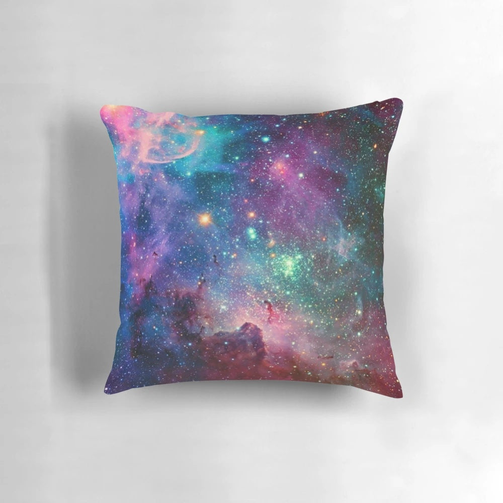 Galaxy space aesthetic pillow with stars and cosmic design