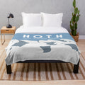 Hoth plush blanket featuring a galactic travel design inspired by Star Wars