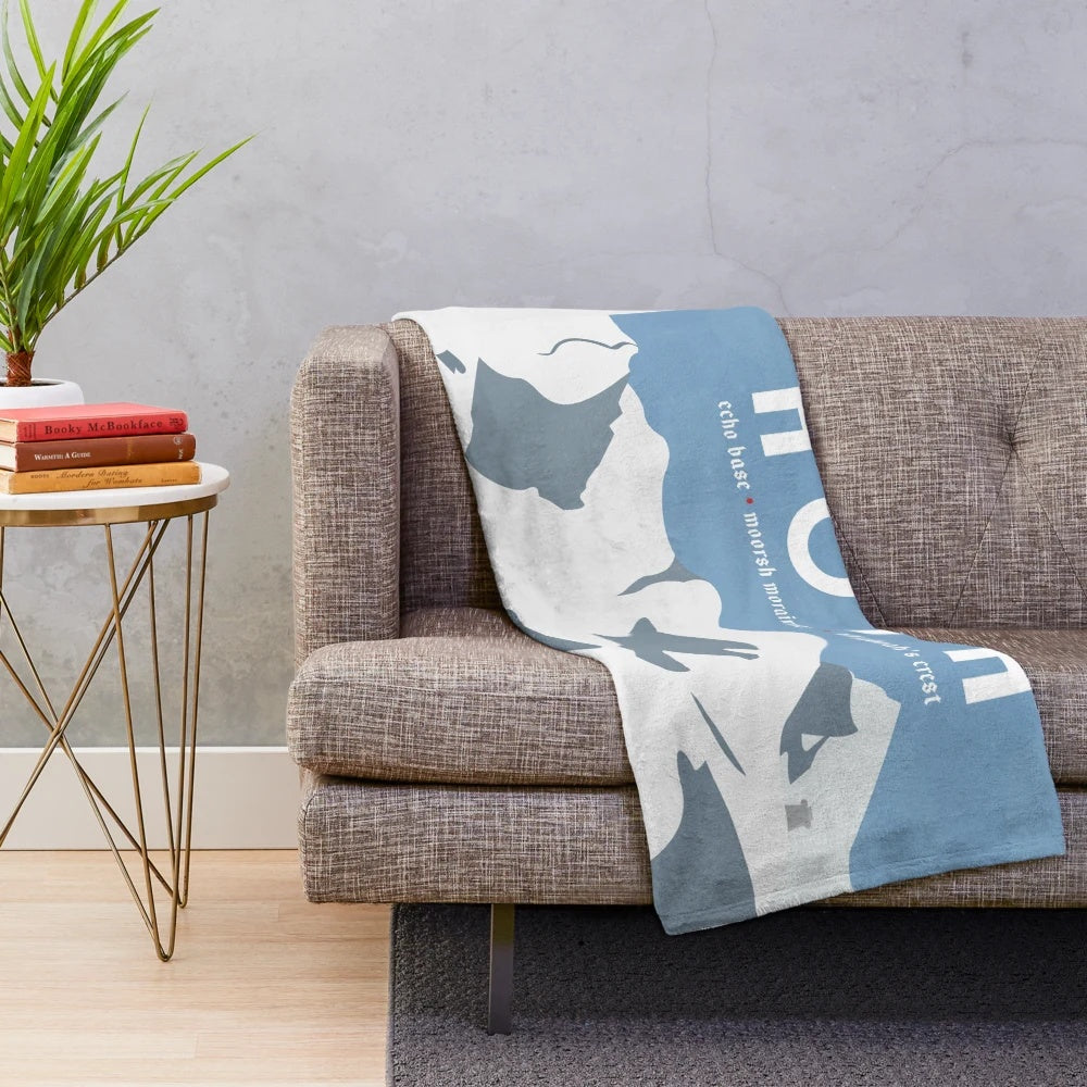 Hoth plush blanket featuring a galactic travel design inspired by Star Wars