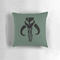 Mandalore-themed decorative pillow with symbols and characters from the Star Wars universe