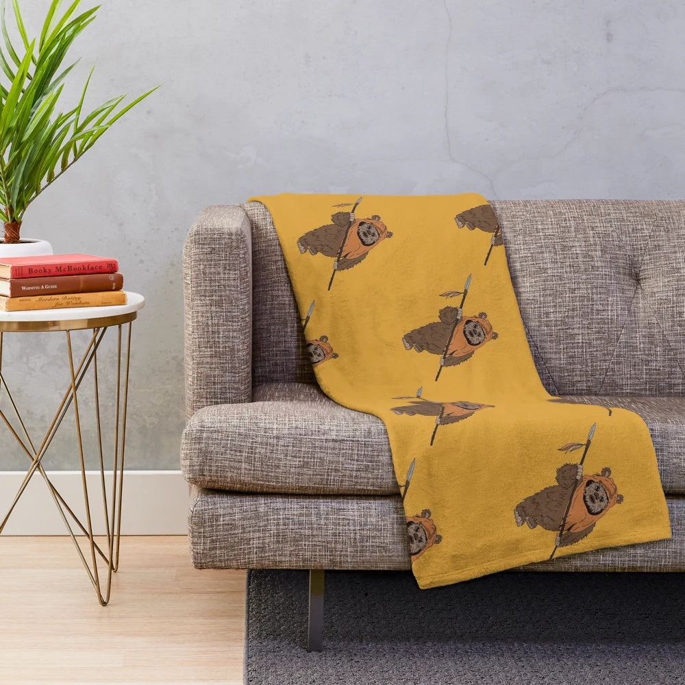 Plush blanket featuring Star Wars themed graphics and characters