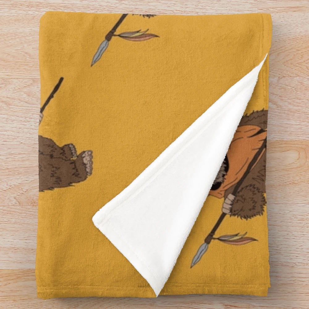 Plush blanket featuring Star Wars themed graphics and characters
