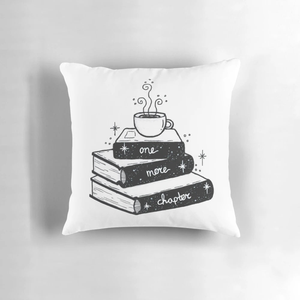 Galactic-themed pillow featuring a starry night sky design, perfect for book lovers and reading enthusiasts.