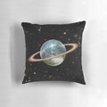 Shimmering Saturn-inspired disco ball pillow with a cosmic galaxy design
