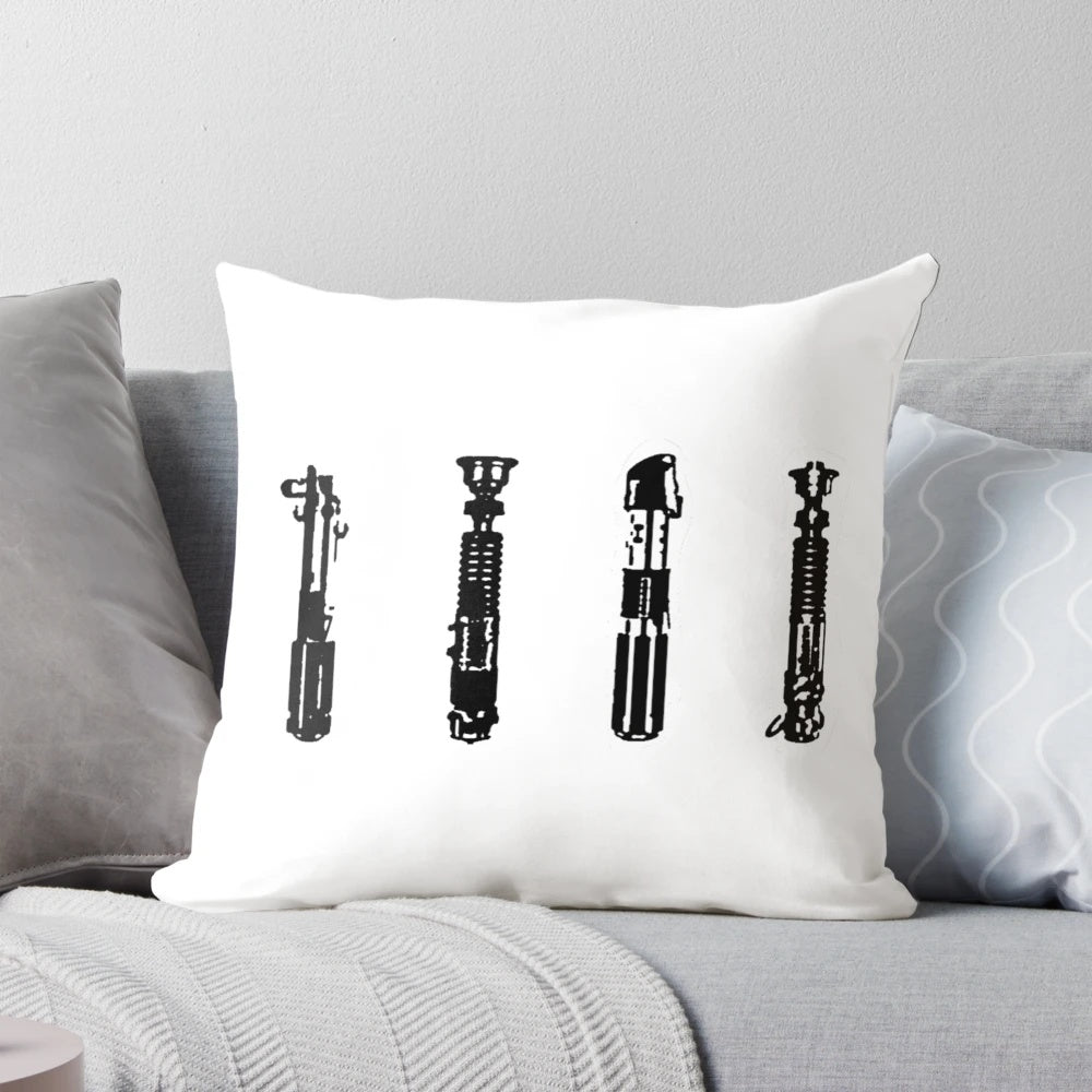 Decorative pillow with a lightsaber design, inspired by the Star Wars universe