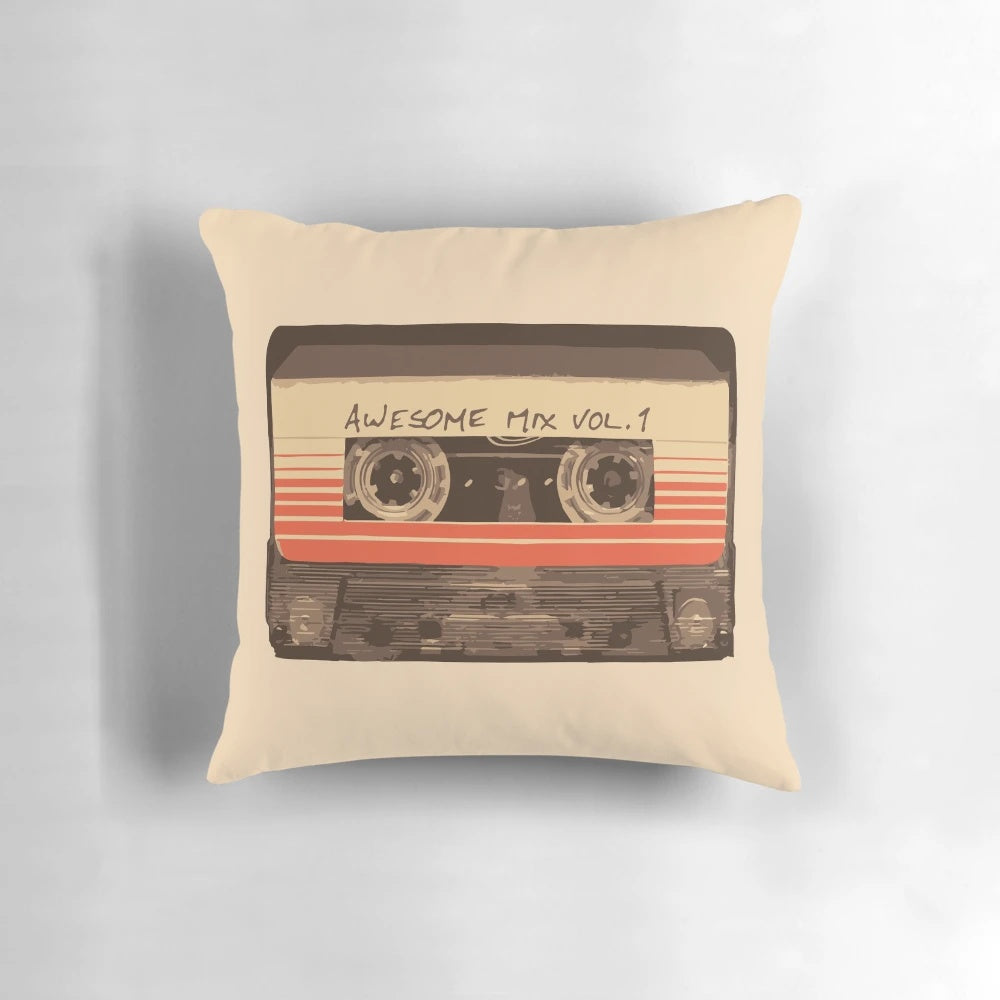 Galactic Soundtrack Pillow featuring a design inspired by the Guardians of the Galaxy's Awesome Mix Vol. 1
