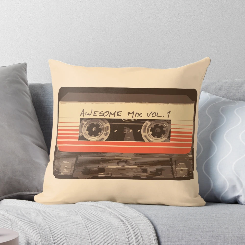 Galactic Soundtrack Pillow featuring a design inspired by the Guardians of the Galaxy's Awesome Mix Vol. 1