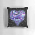 Purple galaxy space whale heart shaped plush pillow