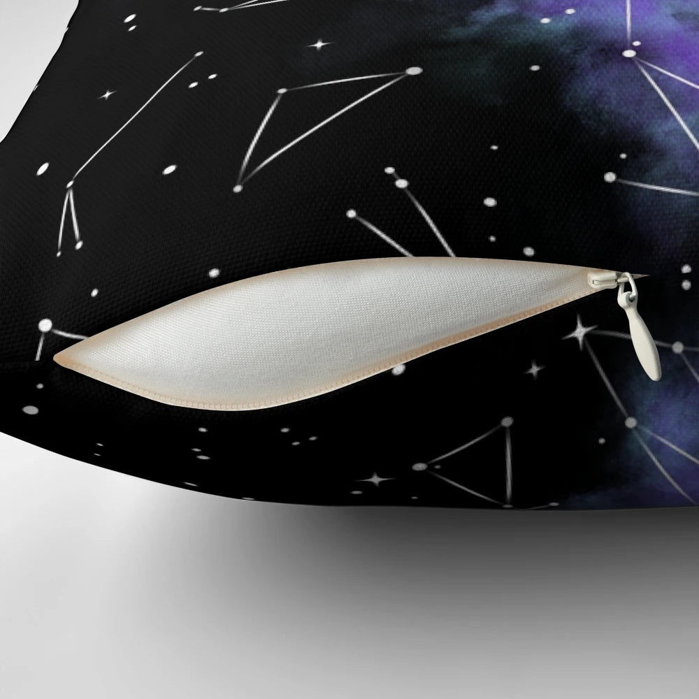 Purple galaxy space whale heart shaped plush pillow