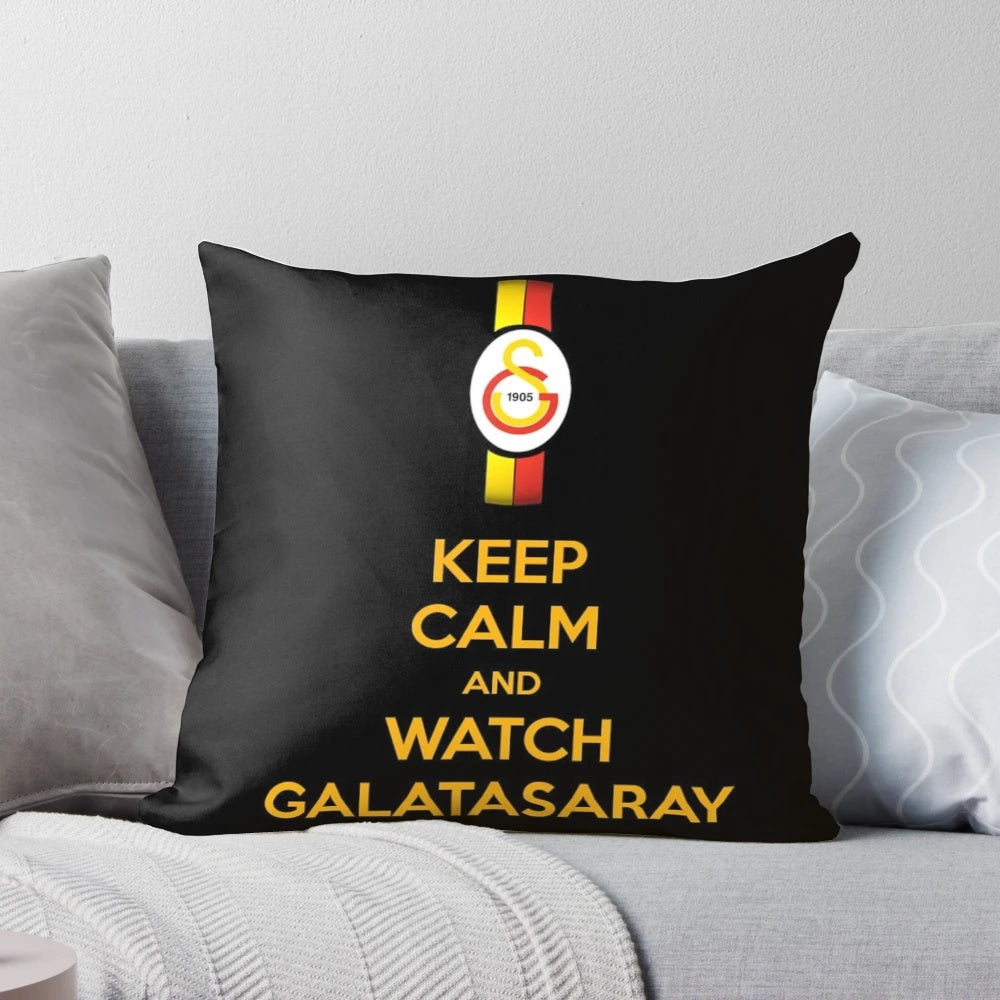 Vibrant Galatasaray football pillow featuring the team's iconic crest and colors