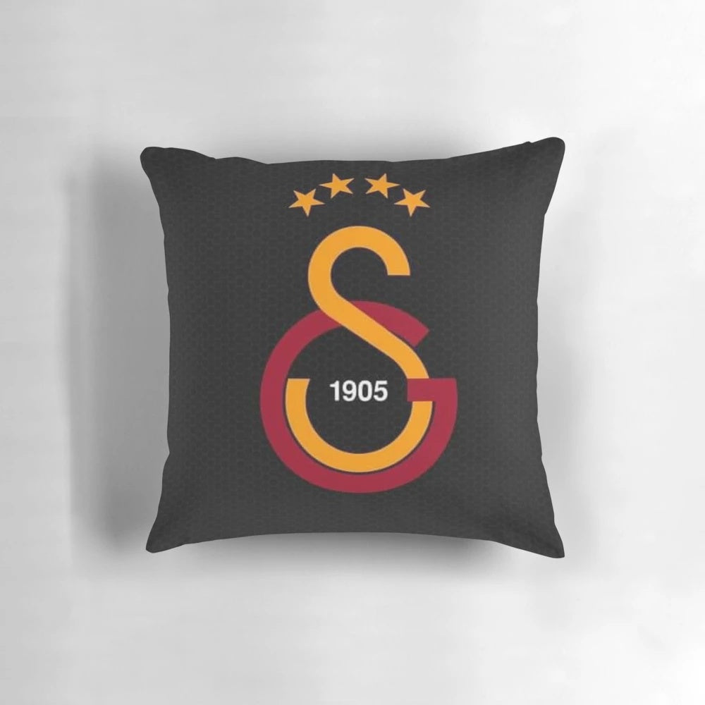 Galatasaray-inspired decorative pillow with the club's iconic crest and colors