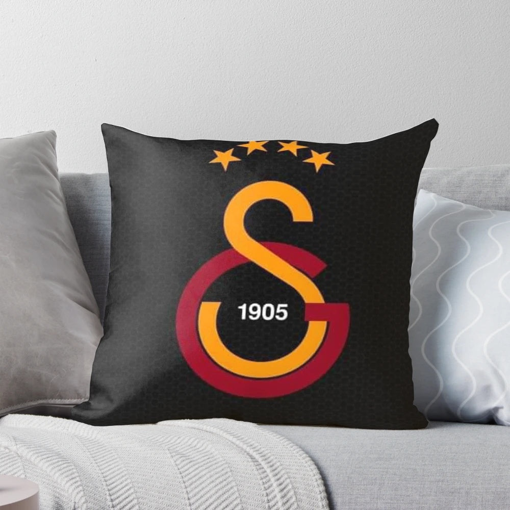 Galatasaray-inspired decorative pillow with the club's iconic crest and colors