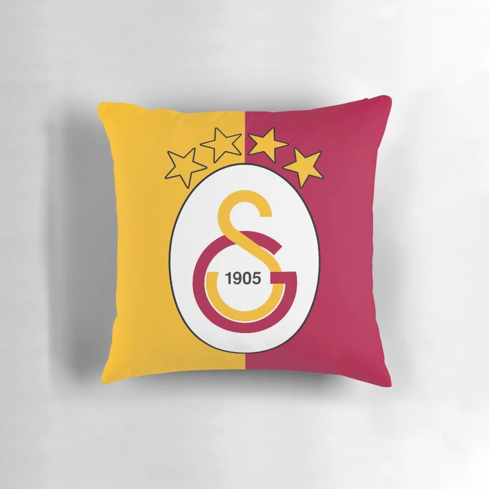 Galatasaray-inspired sports pillow with the club's iconic badge design