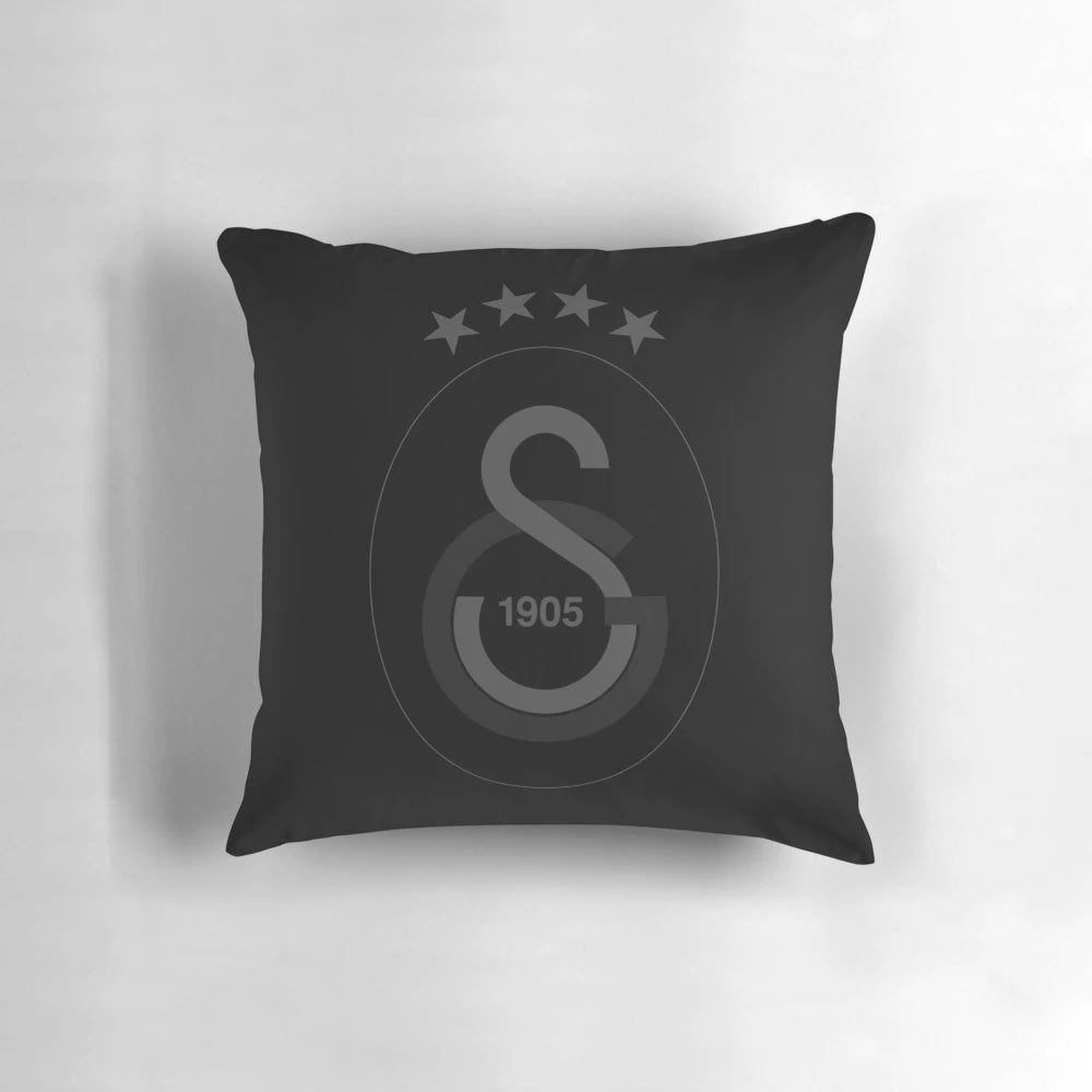 Galatasaray Black Pillow with Team Logo and Colors