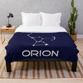 Orion constellation plush blanket with stars and celestial design