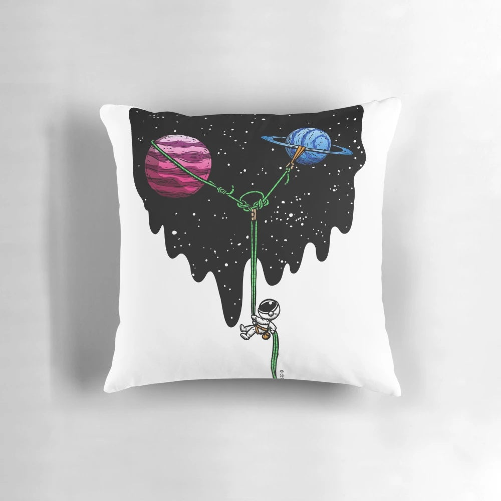 A colorful, galaxy-themed rock climbing pillow perfect for outdoor sports and bouldering enthusiasts.
