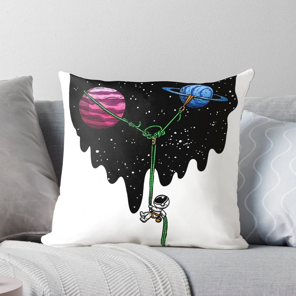 A colorful, galaxy-themed rock climbing pillow perfect for outdoor sports and bouldering enthusiasts.