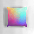 Colorful galaxy-themed pillow with a spray paint sky design
