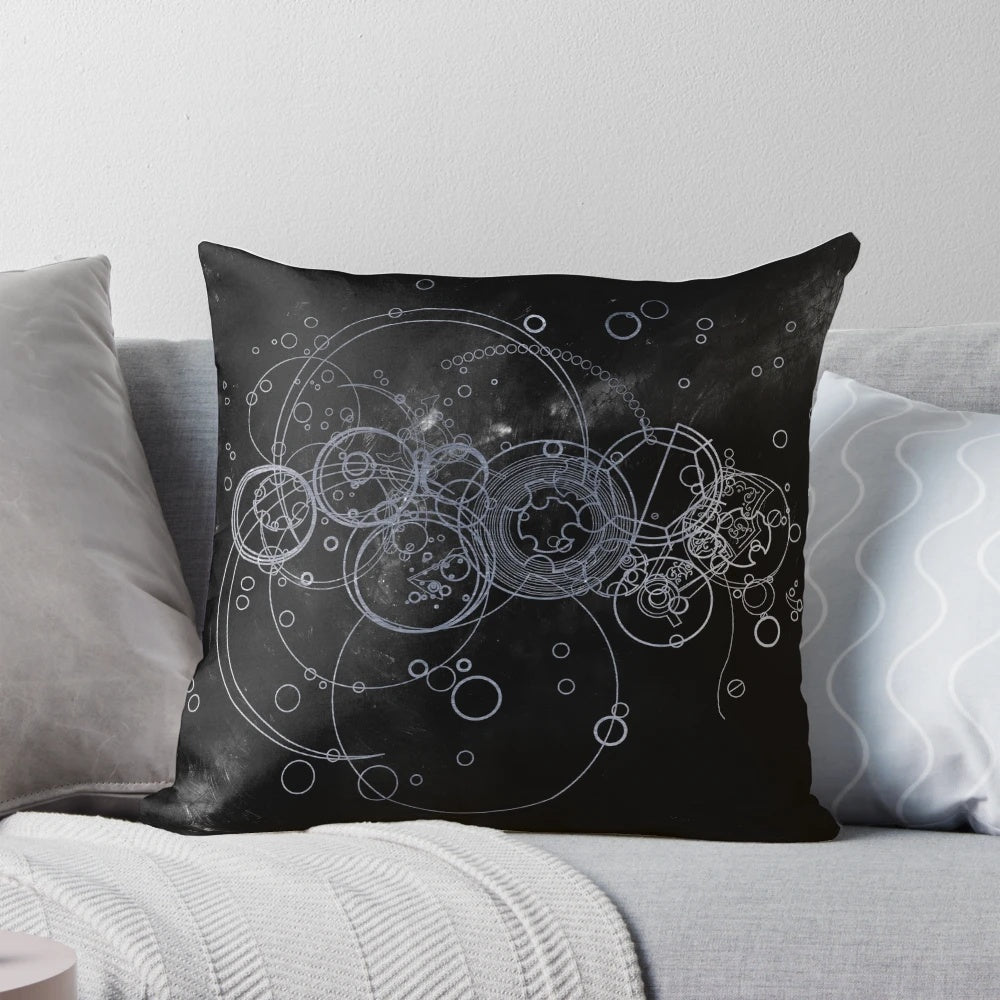 Gallifreyan pattern pillow featuring the iconic Time Lord design from the sci-fi series Doctor Who.