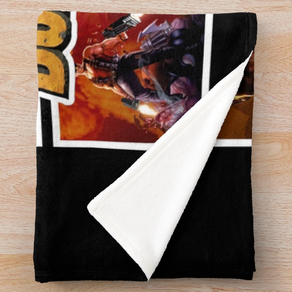 Duke Nukem inspired plush blanket with character design