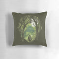 A stylish retro video game-inspired pillow with the iconic 'It's Dangerous to Go Alone' text