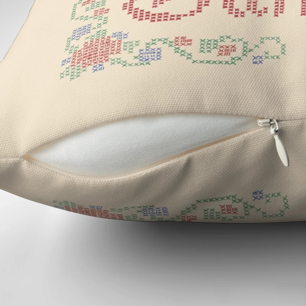 Pillow featuring the iconic 'Damn It Feels Good to Be a Gangsta' lyrics from the movie Office Space