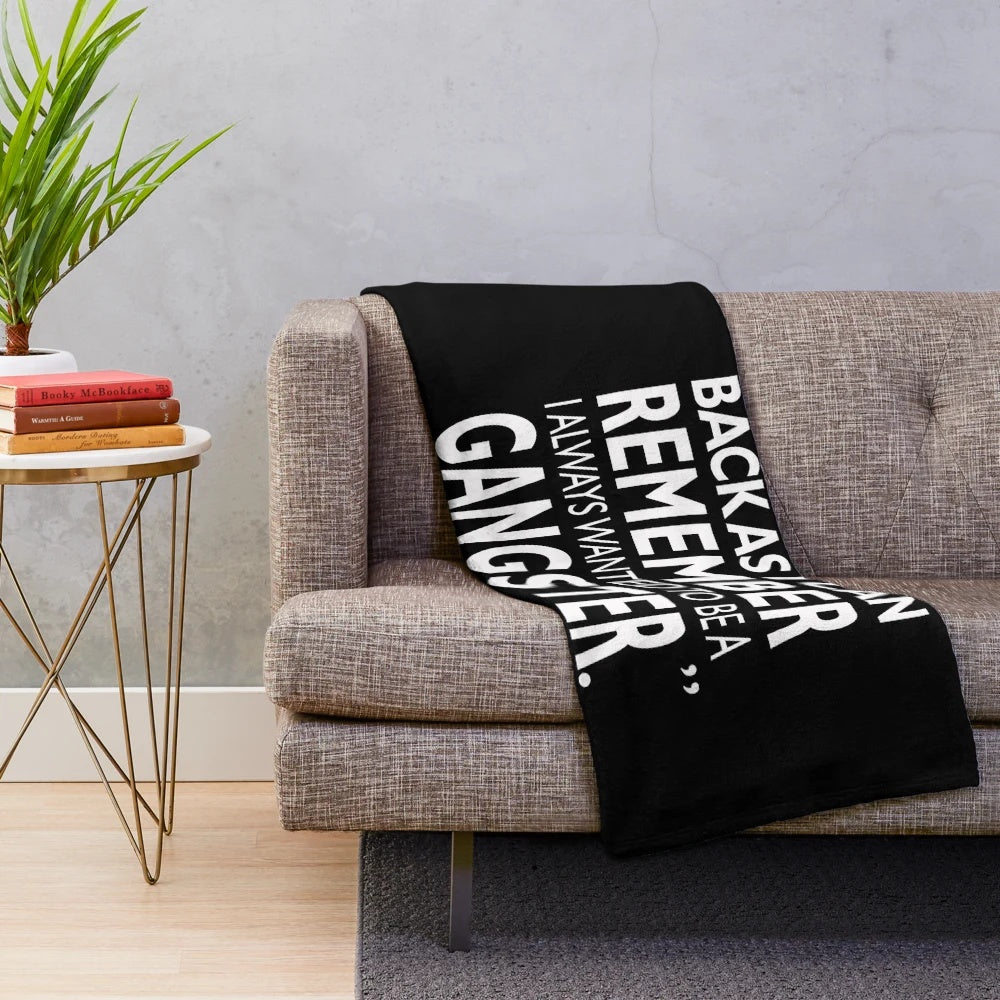 Gangster inspired plush blanket featuring a Goodfellas movie quote