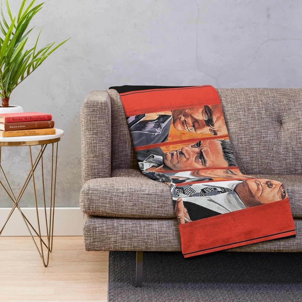 Goodfellas-inspired plush blanket with movie and cartoon characters