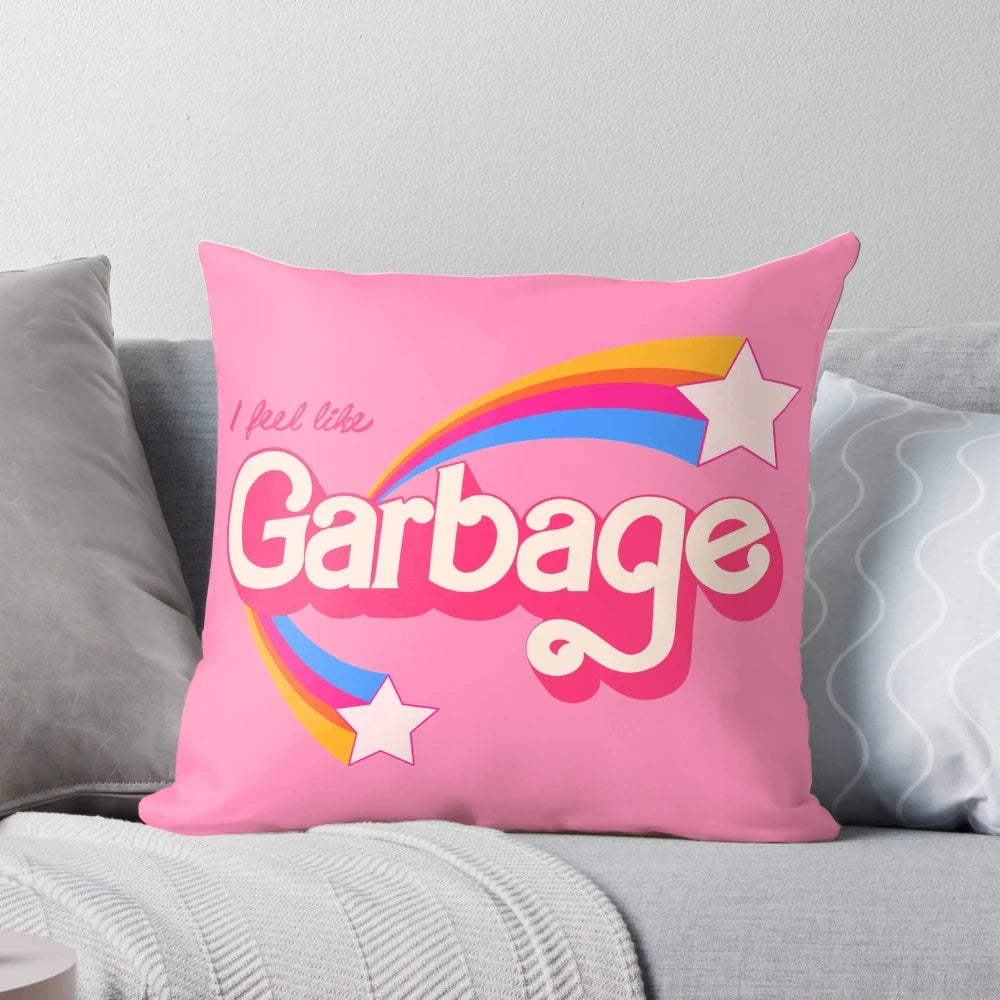 I Feel Like Garbage" - Whimsical Retro Sarcastic Pillow