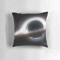 Gargantua Black Hole Pillow, featuring the iconic black hole from the movie Interstellar, designed by Christopher Nolan.