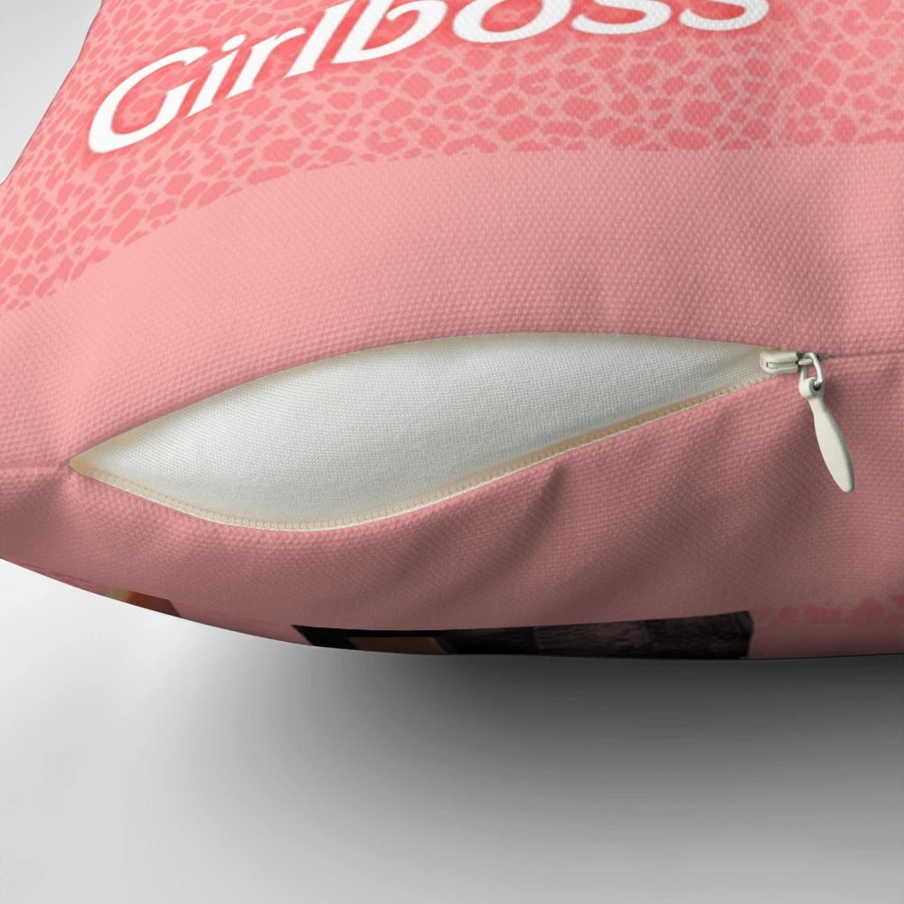 Resident Evil-inspired throw pillow featuring Albert Wesker's iconic "Gaslight, Gatekeep, Girlboss" meme