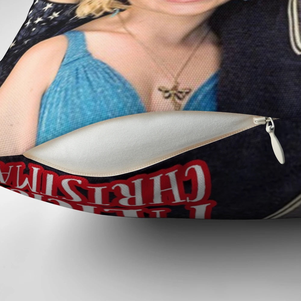 Gavin and Stacey Christmas Special Decorative Pillow featuring characters Nessa, Stacey, Gavin, and Smithy