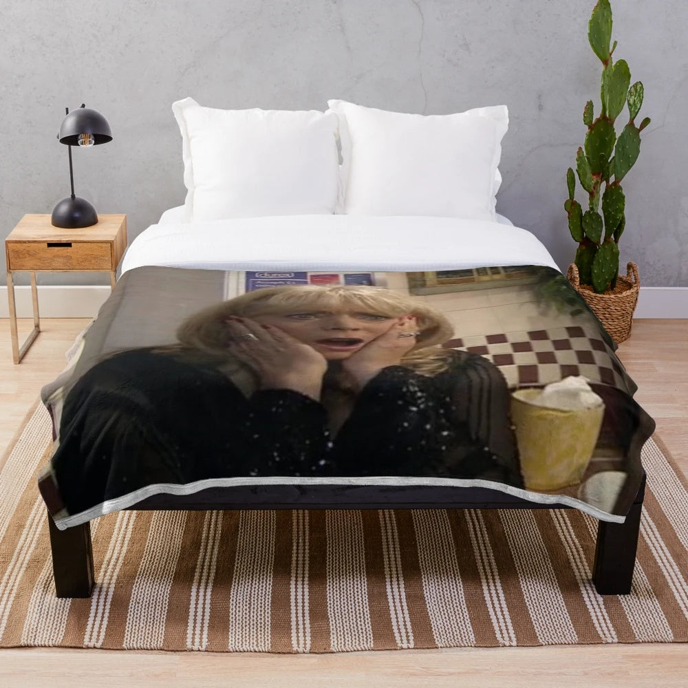 Plush blanket featuring Pam from the popular British sitcom Gavin and Stacey