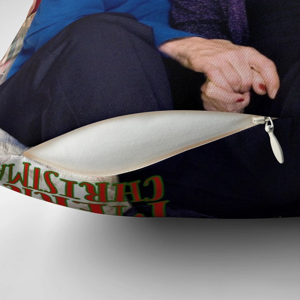 Gavin and Stacey Christmas Special themed pillow featuring characters Gwen, Bryn, Pam, and Mick