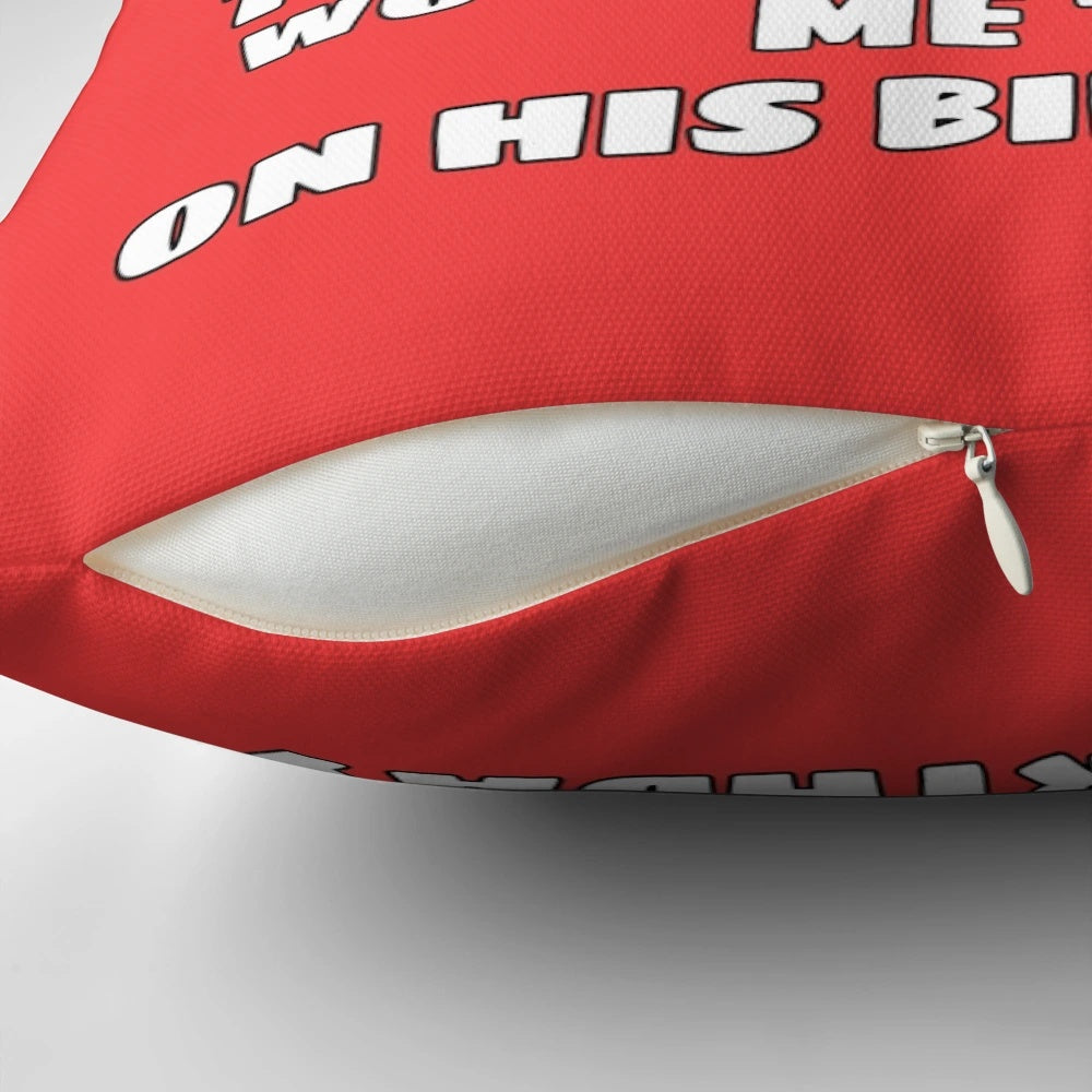 Cozy Gavin & Stacey Christmas-themed throw pillow with quote "Jesus Would've Wanted