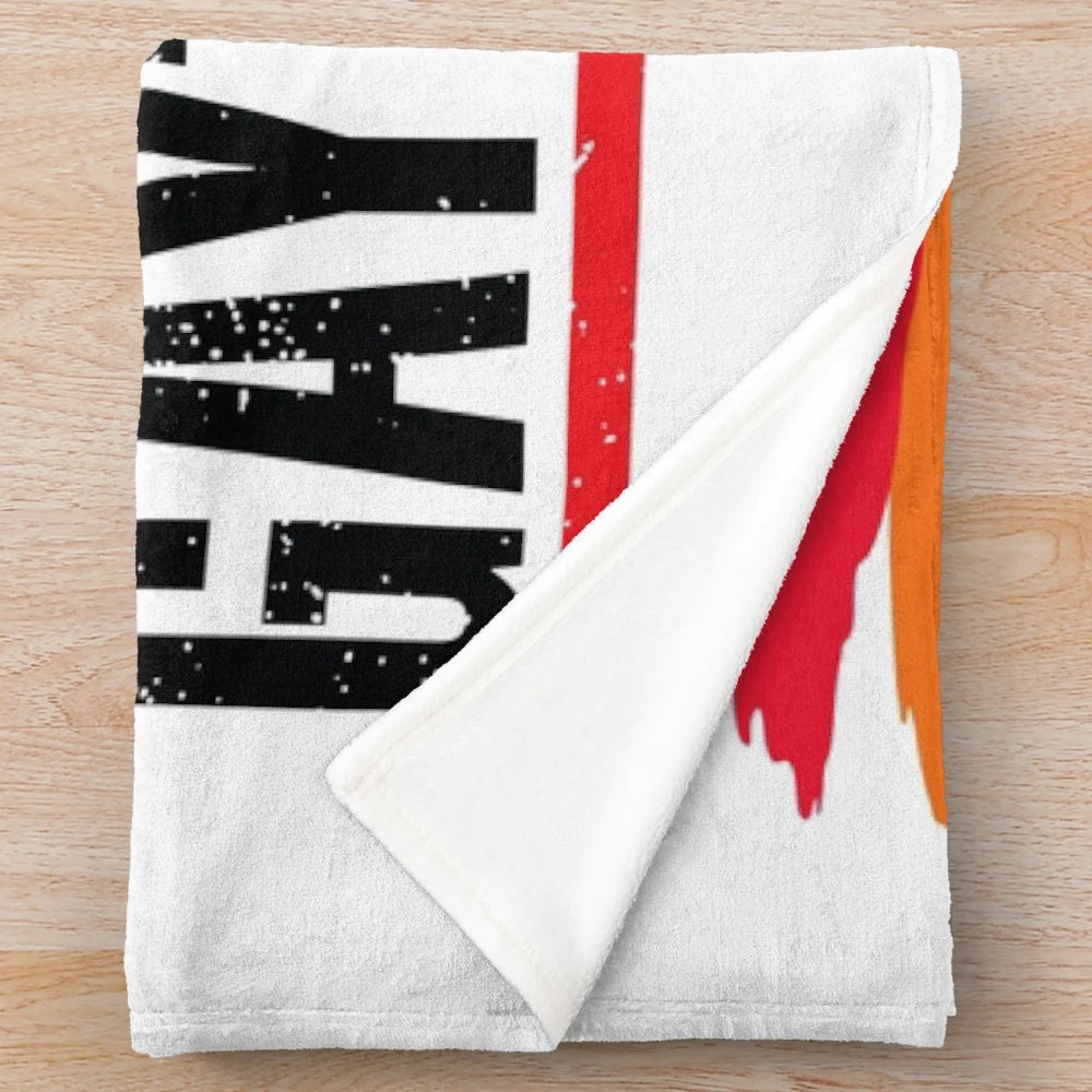 Gay's anatomy inspired plush blanket with heartbeat skyline and Seattle cityscape line art design