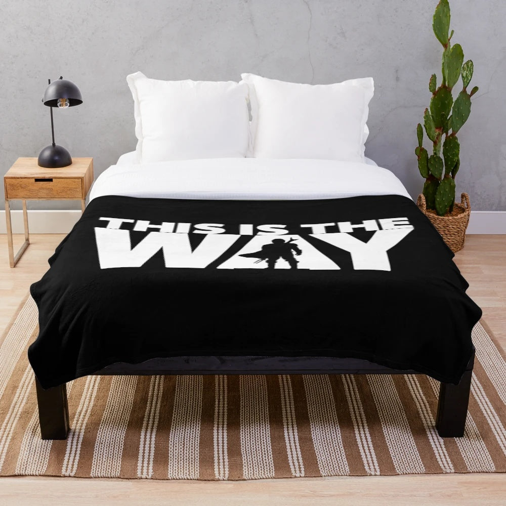 Plush blanket featuring Star Wars Mandalorian design by DopeyArt