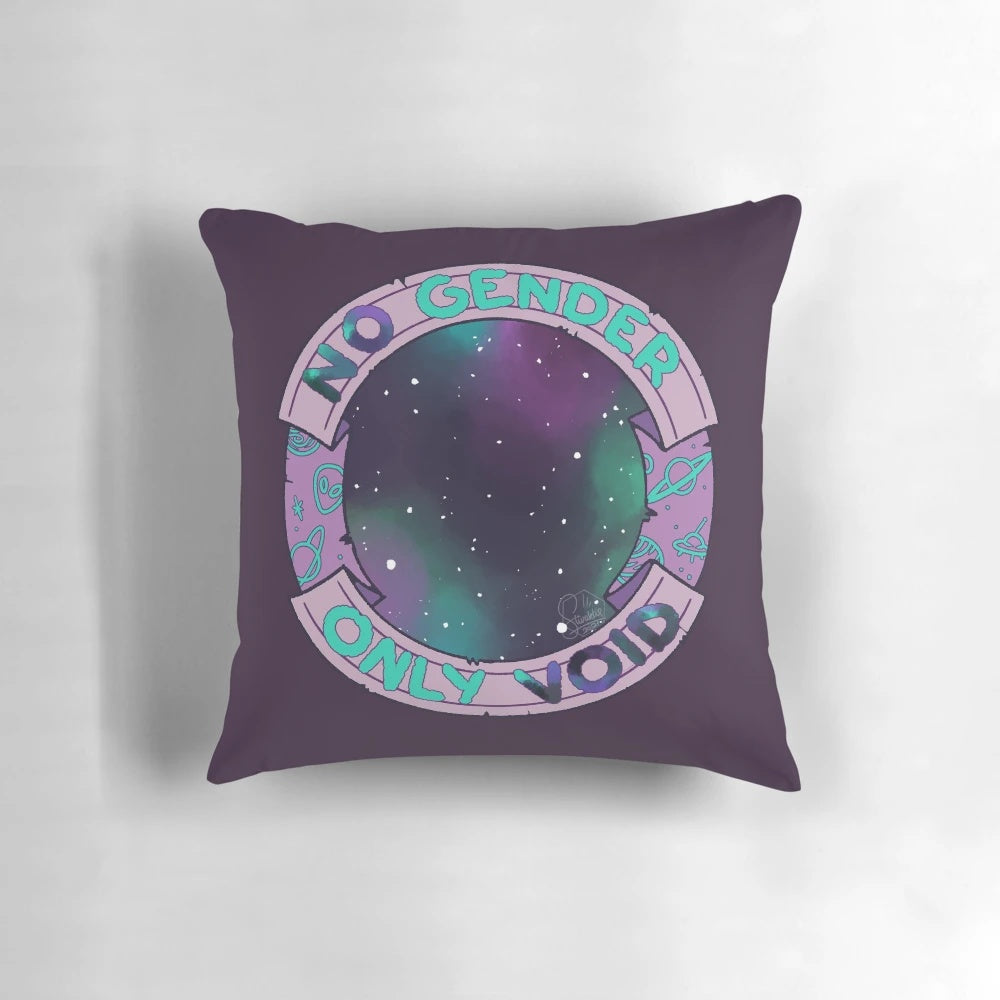 A soft, high-quality pillow with a minimalist design, perfect for those who identify as genderless, non-binary, or gender-fluid.