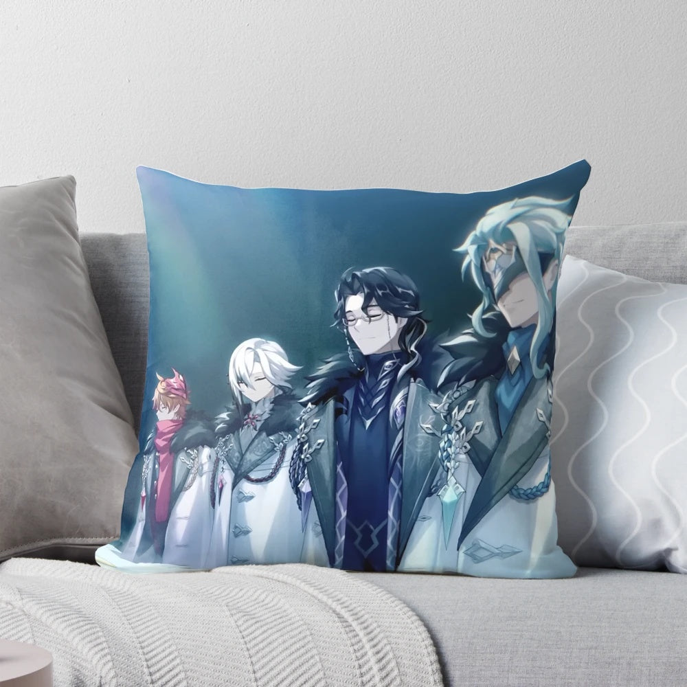 Genshin Impact Fatui Harbingers Pillow - Soft and Comfortable Cushion Featuring the Mysterious Fatui Harbingers from the Popular Game