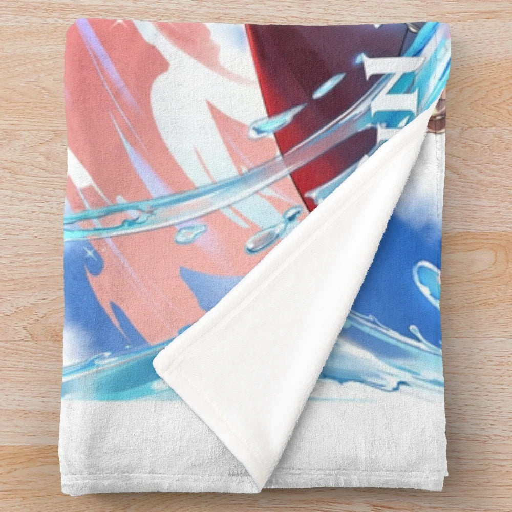 Genshin Impact Childe-themed plush blanket featuring the character Tartaglia/Childe