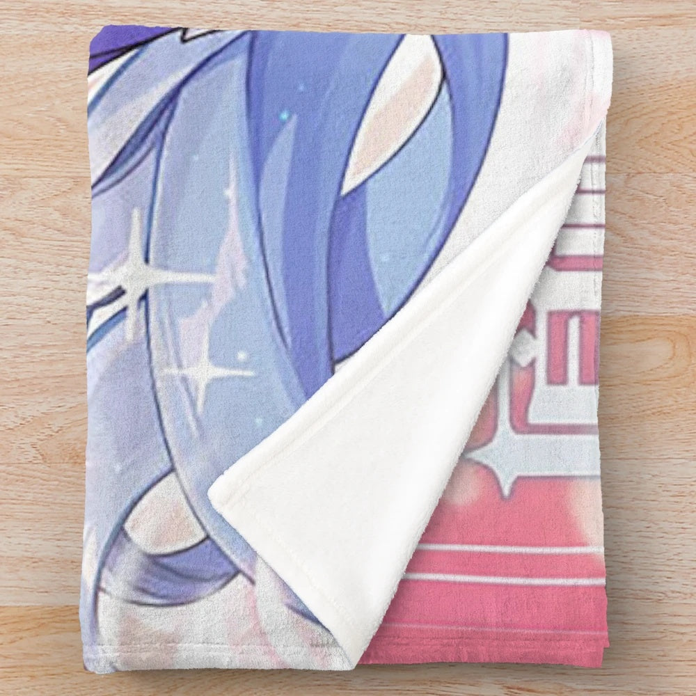 Genshin Impact Ganyu Plush Blanket featuring the cryo character in an anime-inspired design