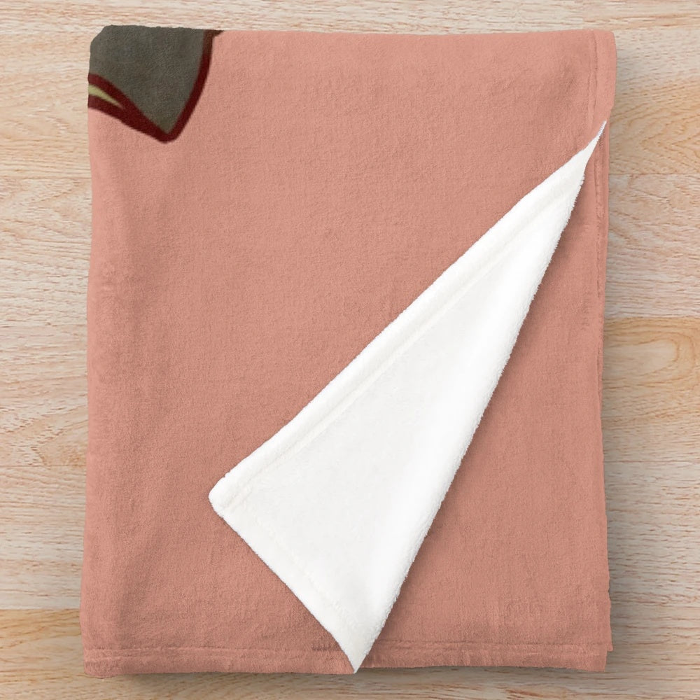 Genshin Impact inspired plush blanket featuring cute anime-style characters and designs