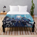 Genshin Impact inspired plush blanket featuring the Neuvillette character design