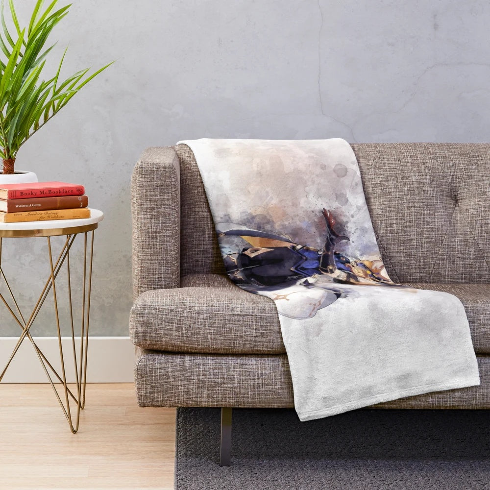 Genshin Impact Albedo Watercolor Plush Blanket