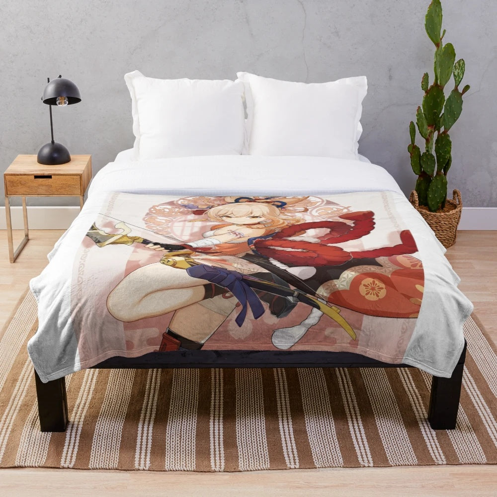 Genshin Impact Yoimiya Plush Blanket