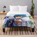 Genshin Impact Kaeya inspired plush blanket in anime style
